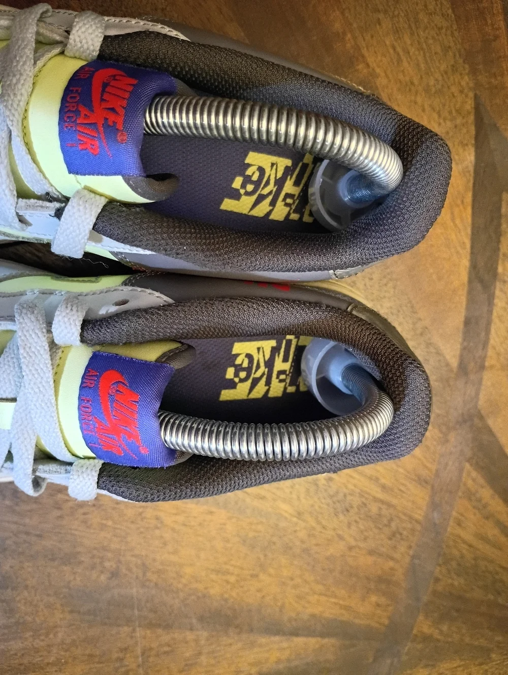 Nike Air Force 1 LV8 2 GS “Double Swoosh / Just Do It” Gray Volt Blue Sneakers Y